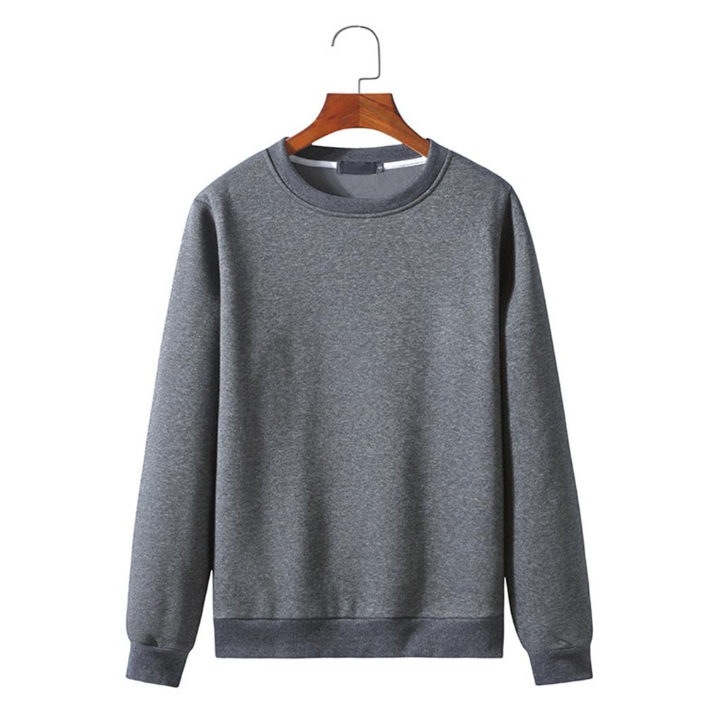 Мужской базовый цветной свитер с круглым вырезом, свободная повседневная молодежная толстовка с капюшоном