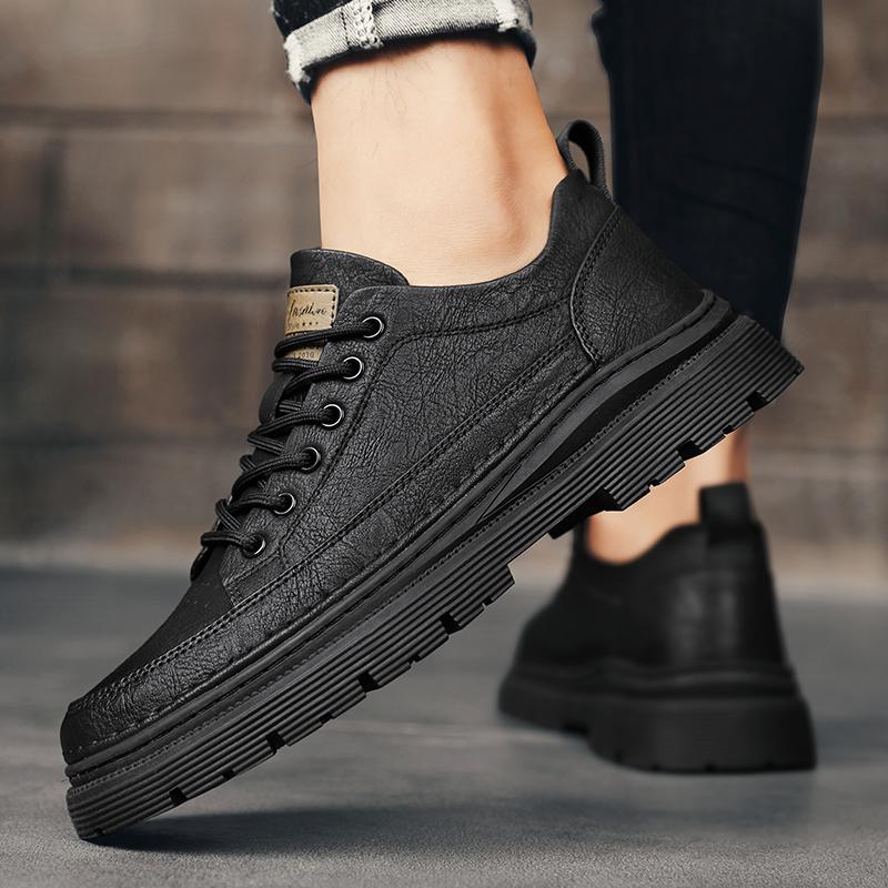 Leather shoes autumn British style dress business casual heightening board shoes Martin boots