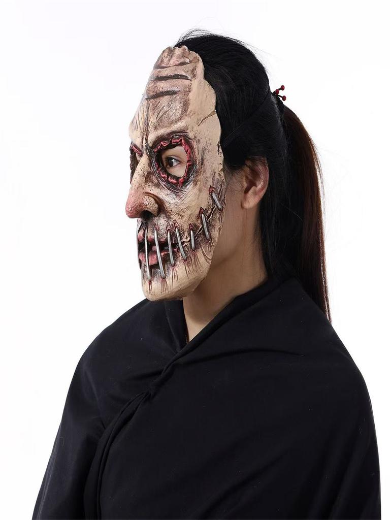 Halloween Party Big Mouth Nail Horror Mask Latex Ghost Festival Soft Simulation Headgear Dress Up