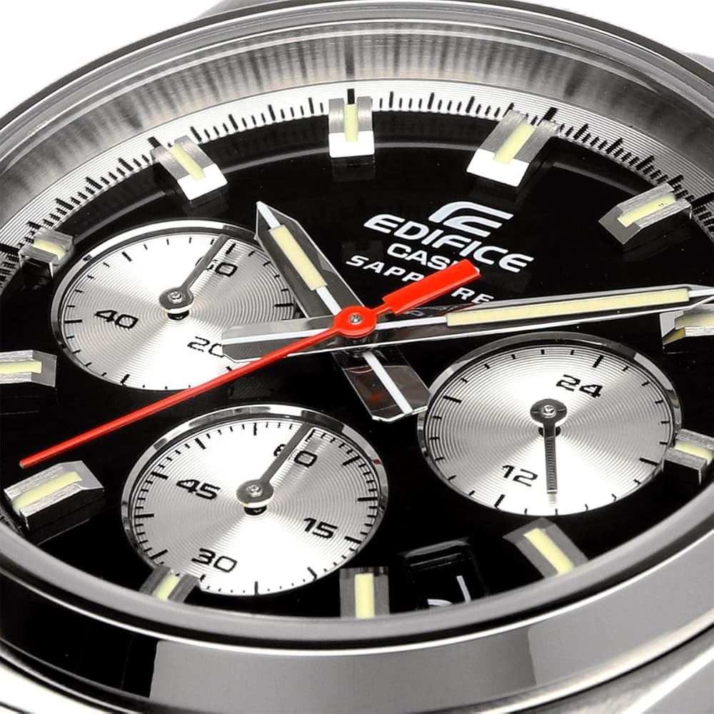 Мужские часы Casio Edifice с хронографом EFB-730D-1AV Сапфировое стекло Черная нержавеющая сталь