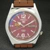 ВОССТАНОВЛЕННЫЕ ВИНТАЖНЫЕ МУЖСКИЕ ЧАСЫ SEIKO 5 AUTOMATIC 7009A JAPAN С КРАСНЫМ ЦИФЕРБЛАТОМ a433563-2 R117-a433563