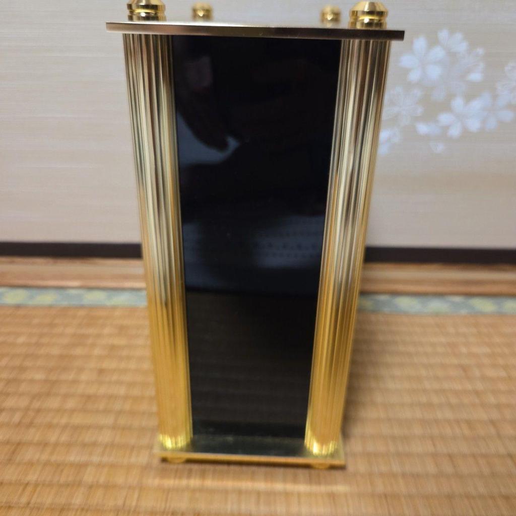 Used Seiko Table Clock SEIKO QZ410G Gold Color Rotating Decoration Made in Japan
