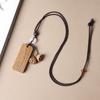 Jujube Wood Carved Mountain Ghost Necklace with Bagua Buckle and Seven Star Coin Pendant