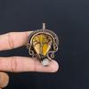 Tiger's Eye 999 Copper Wire Wrapped Pendant, Handmade Gemstone Pendant , Gift For Mom Antique Jewelry