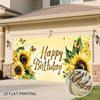 2D Summer Sunflower Birthday Party Studio Background with Butterflies