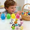 12 Pack Prefilled Easter Eggs With , 2.5Inch Plastic Easter Eggs Filled Toys For Easter Hunts, Basket Stuffers, Easter Party Gifts