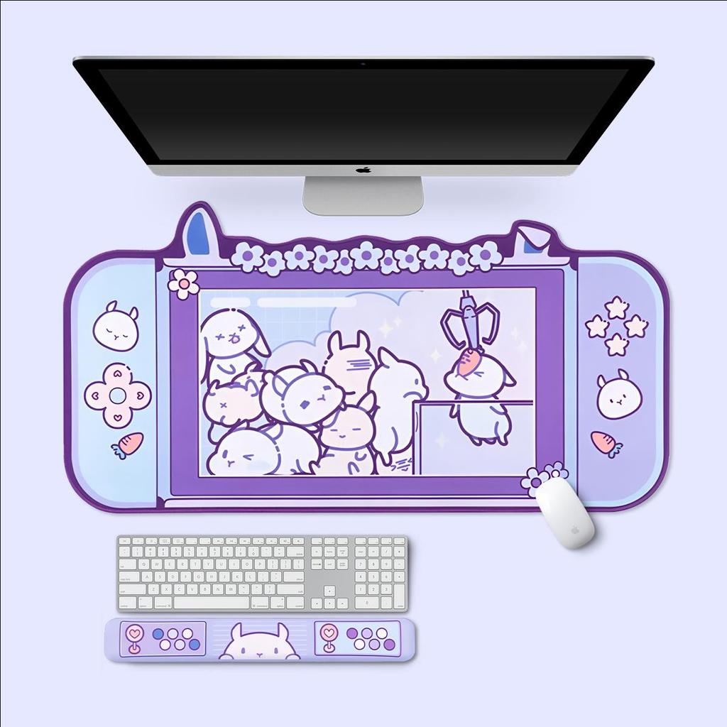 DATA FROG Большой коврик для мыши с милыми кошачьими ушками, компьютерная клавиатура, настольный коврик, большой геймерский коврик для мыши, розовый игровой коврик с героями мультфильмов для девочек, Kawaii, игровые аксессуары