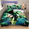 3pcs Green Lantern Duvet Cover Set, 1 Duvet Cover + 2 Pillowcases (No Insert), High-Definition Print for All Seasons,Durable yy251103048