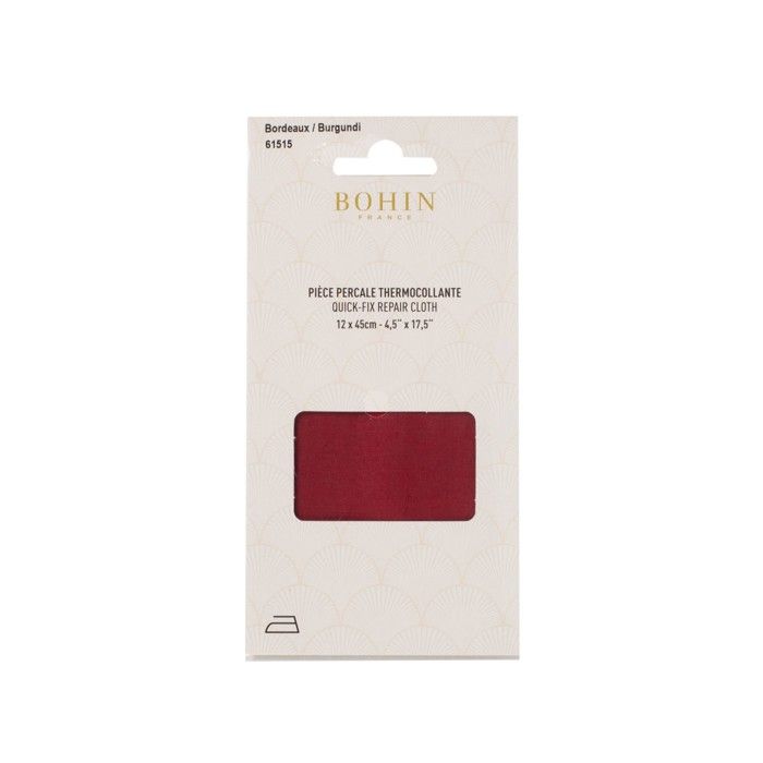 Pièce percale thermocollante - BOHIN FRANCE - 61515 - 12 x 45 cm - Percale - Vendu à la pièce