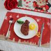 Christmas Placemat Set Santa Claus Tree Decorative Tableware Mat Dining Table Mat Christmas Tableware Coffee Mat Cup