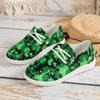 Мода Shamrock Clover Green Ladies Shoes Casual Flats Sneakers Air Mesh Fashion Women Walking Light Shoes