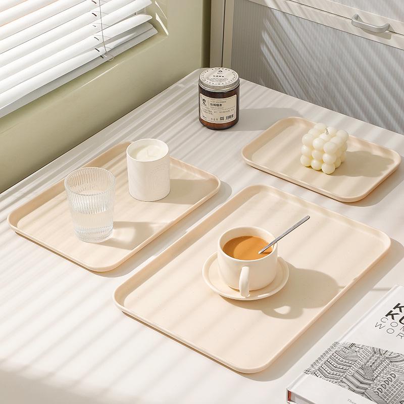 Nordic Style Rectangular Plastic Tray for Fast Food, Kindergarten, Home, and Catering