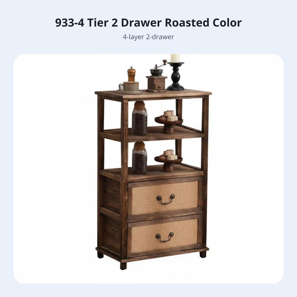 Rattan Door Cupboard Sturdy Wood Frame 2-Door Rattan Chest Vintage Design Multifunctional for Renters, Bedroom, Entryway