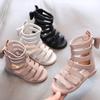 Girls Sandals Summer Kids Gladiator Sandals Boots Back Bow Roma Shoes Narrow Band Princess Shoes for Child Baby Black Begie