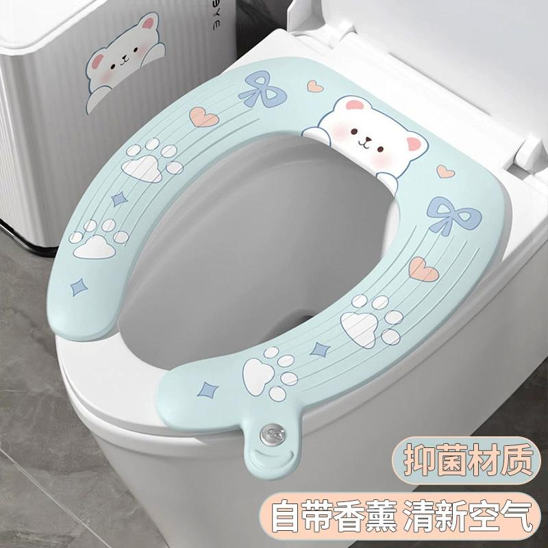 Клейкая подушка для сиденья унитаза, двусторонняя водонепроницаемая подушка для сиденья унитаза со встроенным ароматом, подходит для всех сезонов, симпатичная подушка для сиденья с животными