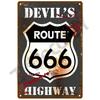 Металлическая табличка Route 66, металлический плакат, жестяная табличка, настенные плакаты, винтажный ретро-эстетический декор комнаты, настенное искусство, украшение