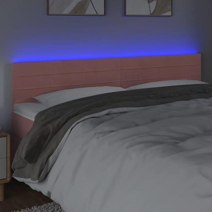 VidaXL LED Headboard Bedroom Furniture Double Bed Accessory Head of Bed Frame Interior Pink 3121811