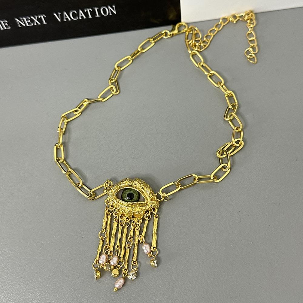 Ожерелье с кисточками «Глаза демона» Винтажное женское ожерелье с подвеской «Глаз дьявола» Подарки для вечеринок