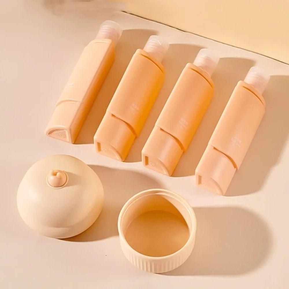 4 in 1 Liquid Dispenser Bottle Empty Refillable Bottles Set Press Container Organizer Shower Gel