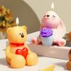 Rose Bunnies Bear Silicone Molds for Making Candle Soap Chocolate Candy Cake Fondant Decoration Gypsum Silicone Molds