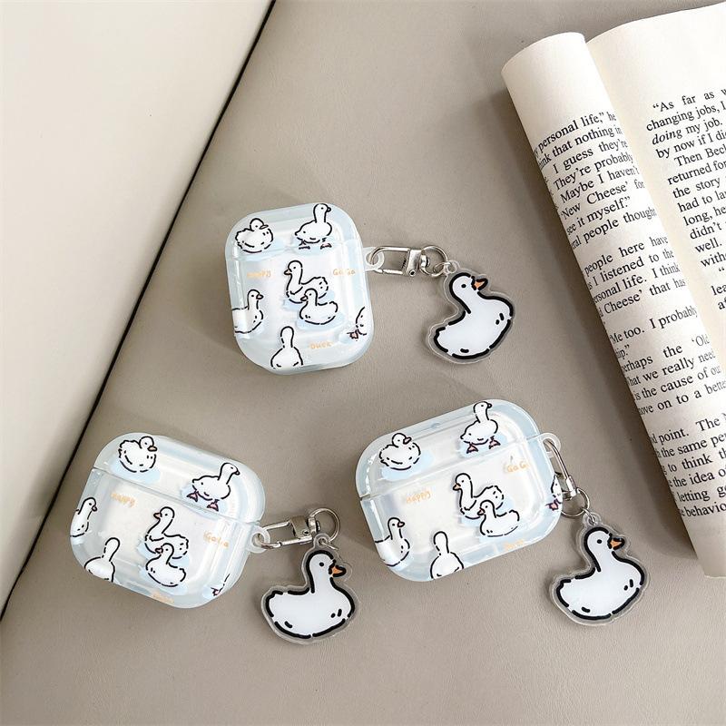 Ins swimming duck for AirPods Pro second generation apple protective case bluetooth wireless AirPods 1 earphone case