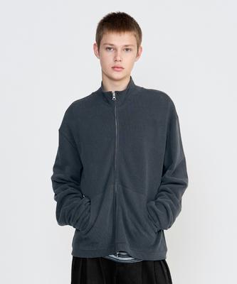 Мужская вафельная куртка на молнии JUAN HOMME (Древесный уголь)