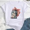 Fashion Women Cute Cartoon Animal Cat Print T Shirt Funny Casual O-neck Short Sleeves T-shirt Summer Female Tee Shirt