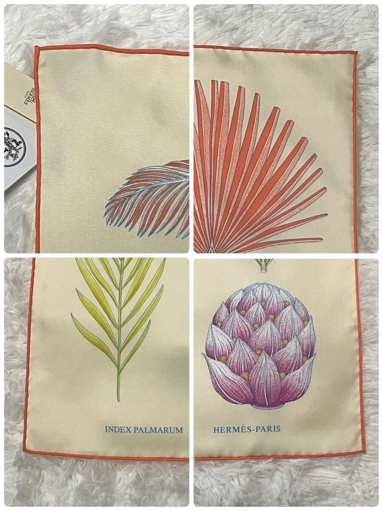 [Б/У] HERMES Платок Hermes Carre 90 Пальма с Коробкой Шелк Неиспользованный "Каталог"