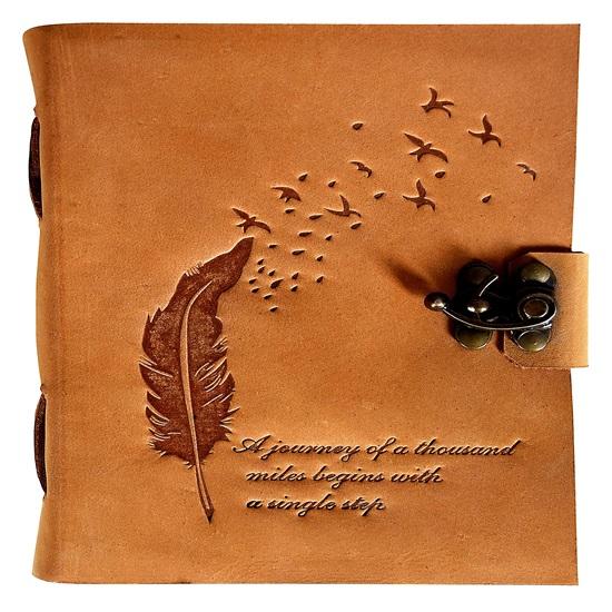 17,78 см Кожаный Тисненый Журнал из Переработанной Бумаги Ручной Работы