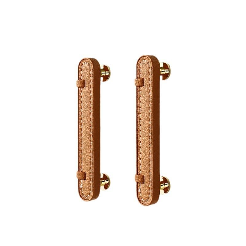 Ручки и ручки для обувного шкафа из цинкового сплава с кожаной ручкой, кухонные ручки для дверей шкафа, ручки для ящиков, мебельная фурнитура