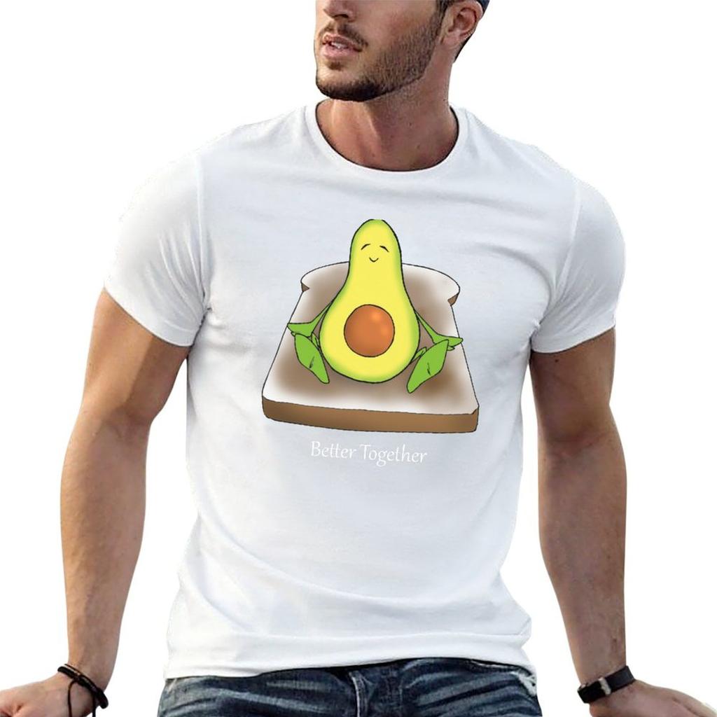 Cute Avocado Toast with smiling avocado design TShirt Work Duty Casual TShirt