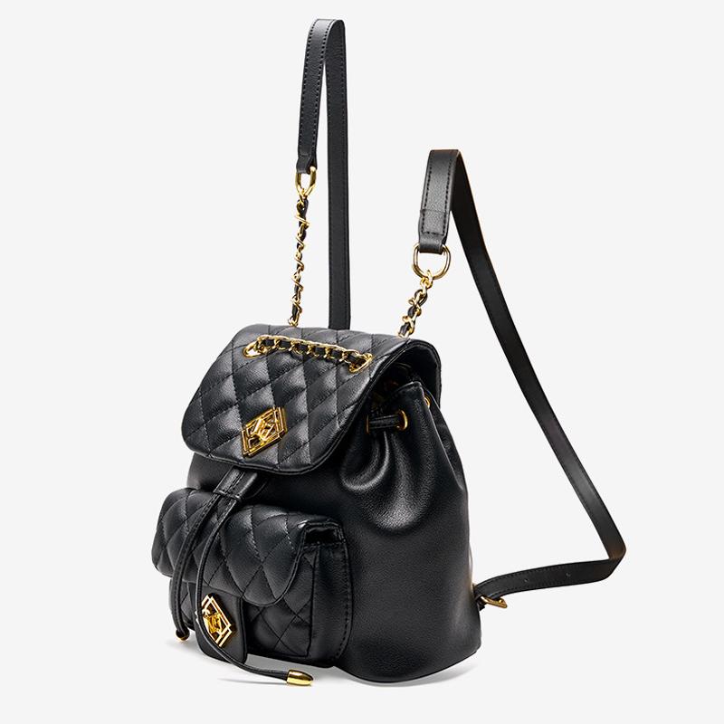 Сумка из натуральной кожи, маленький мини-рюкзак, женская сумка, рюкзак из воловьей кожи с ромбами, женский новый модный маленький рюкзак с язычком