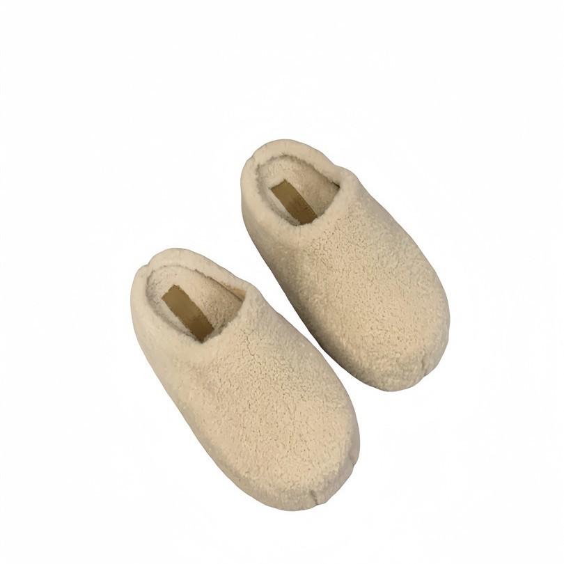 2025 осень и зима новые универсальные пушистые тапочки женские для улицы домашние на толстой подошве бархатные теплые тапочки-мешки с хлопком для женщин