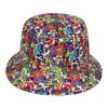 Summer Cotton Bucket Hat Double-Sided Can Be Worn Unisex Graffiti Printed Fisherman Hat Hip Hop Outdoor Hat Sun Hat