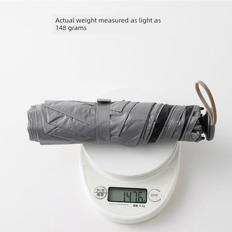 Original Carbon Fiber 148g Ultra-Light 30D Black Coating Sunscreen Pencil Umbrella Diameter 94cm Portable Folding Umbrella for Sun and Rain