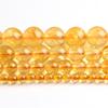 Natural Yellow Crystal Citrines Quartz Beads Round Loose Spacer Beads For DIY Making Jewelry 15''