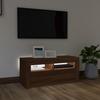 VidaXL TV Cabinet with LED Lights Brown Oak 90x35x40 Cm, TV Stand, Media Cabinet, Hi-Fi Cabinet, TV Unit, Media Unit, 822723