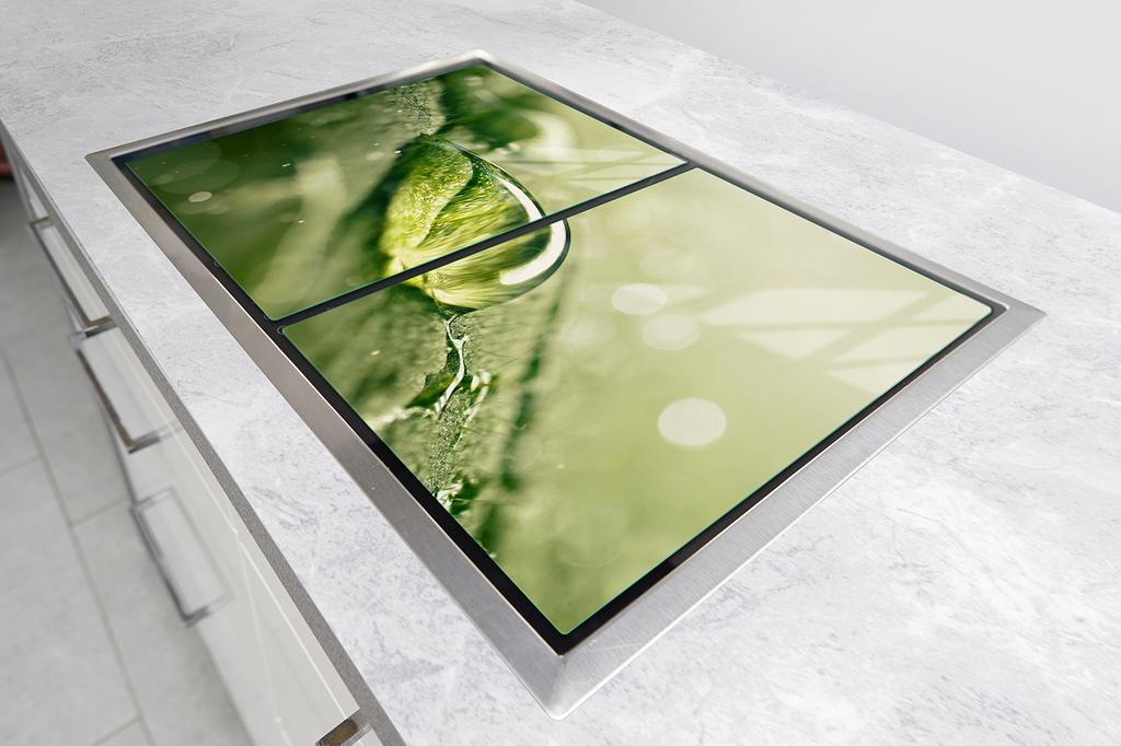 Glass protective plate for the stove 2x45x52 Drops