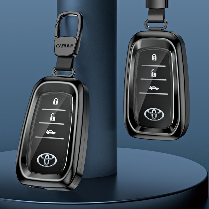 Футляр для ключа Toyota: Подходит для Highlander, RAV4, Crown, CHR, Venza, Prado, Camry - Полный чехол-обертка