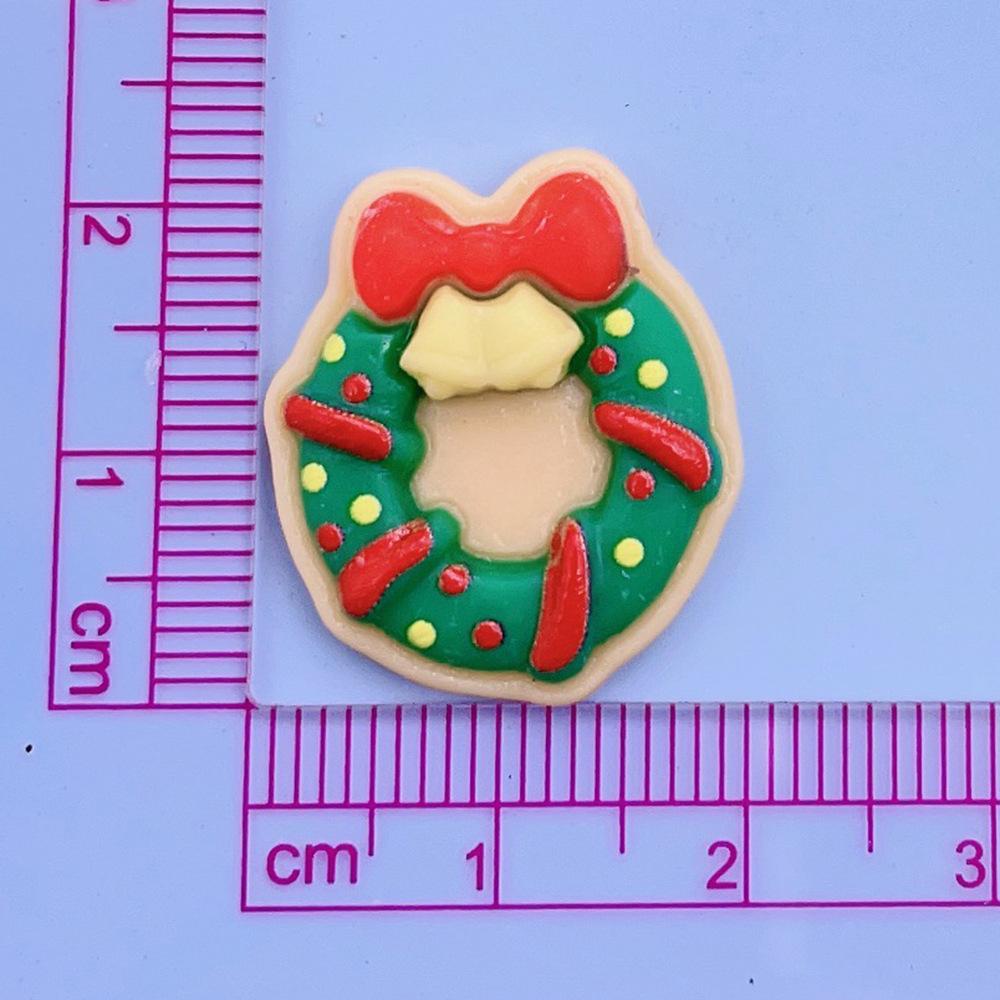 Cartoon Christmas Bell Resin Accessories Diy Cream Glue Hairpin Mobile Phone Case Shoe Buckle Christmas Tree Decoration