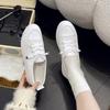 2025 Women Shoes Female Pu Leather Walking Sneakers Low Platform Sneakers Loafers White Flat Slip On Vulcanize Casual Shoes