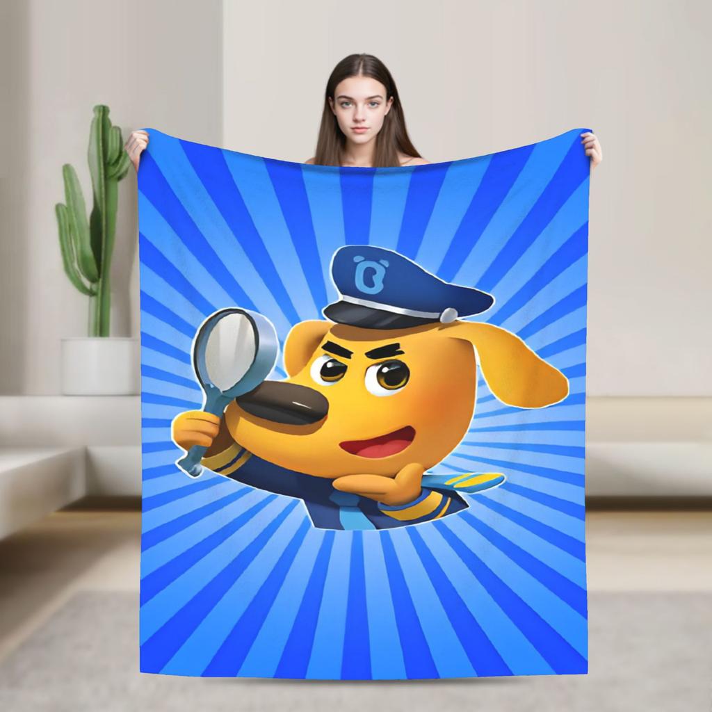 Warm Soft BlanketGirls Boys Picnic Sheriffs Labradors Throw Blanket Flannel Bedspread For Bedroom Graphic Sofa Bed Cover