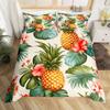 Pineapple Duvet Cover Tropical Palm Tree Leaves Bedding Set Microfiber Botanical Flower Comforter Cover Twin King For Girls Teen
