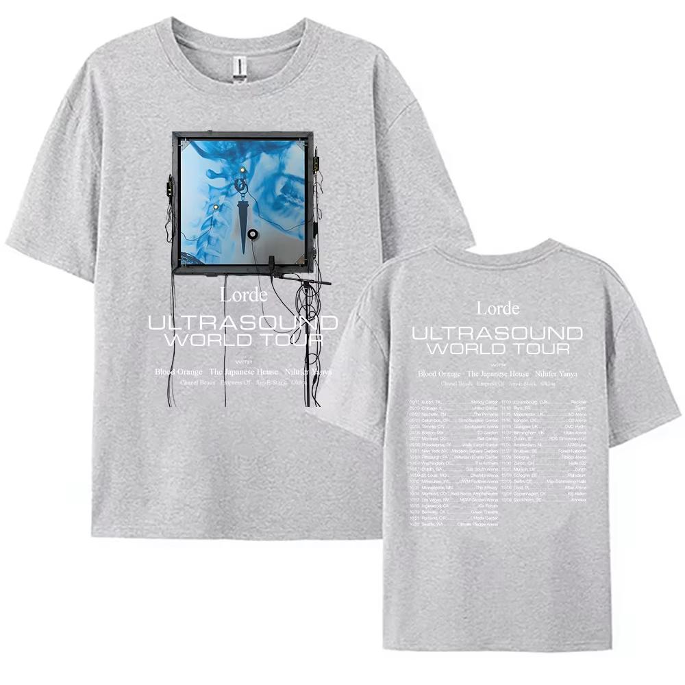 Lorde Ultrasound World Tour 2025 T-shirt Summer Short Sleeve Cotton Tshirts Casual Fashion O-neck Female T Shirt Graphic Clothes