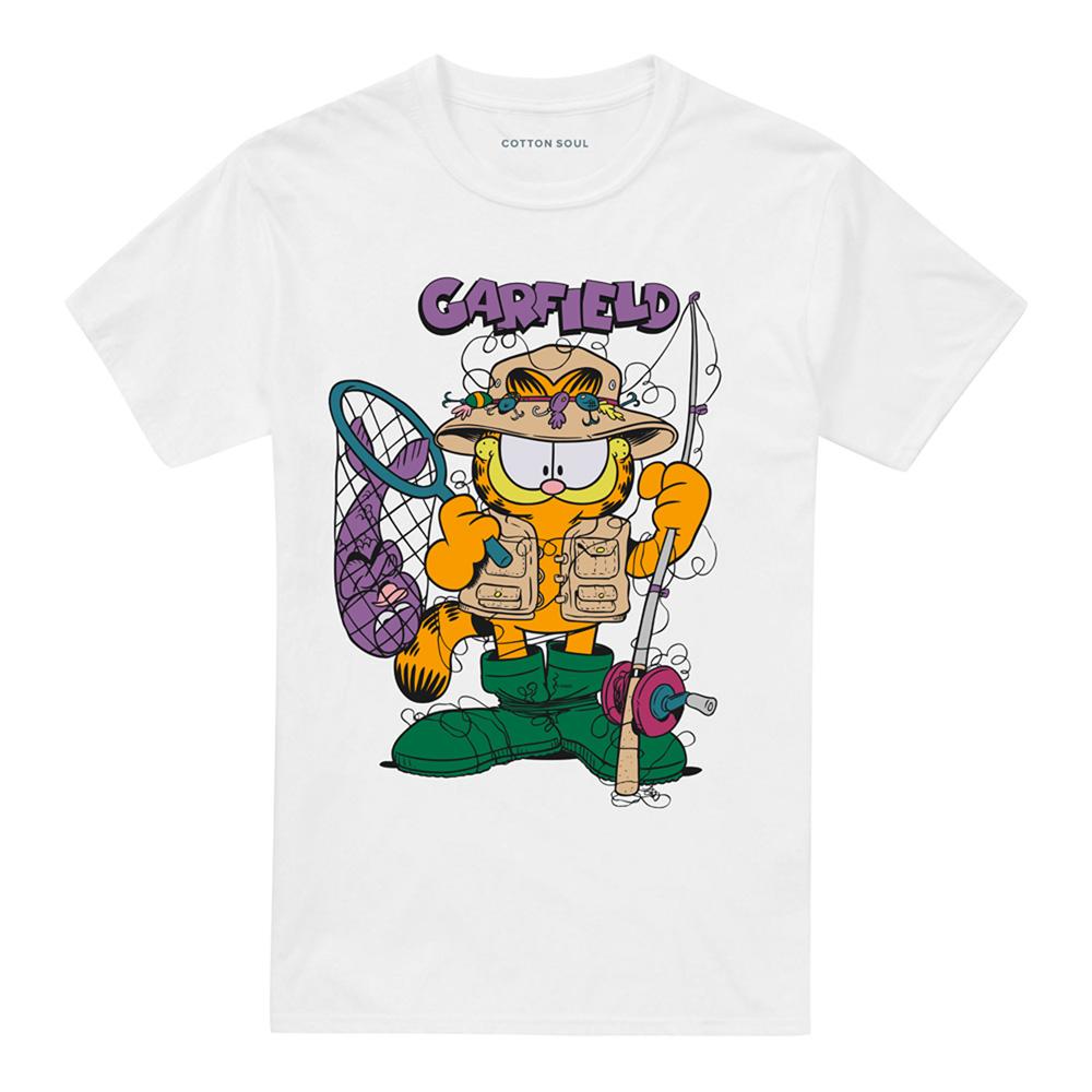 Garfield Unisex Adult FIshing Cotton Regular Short-Sleeved T-Shirt