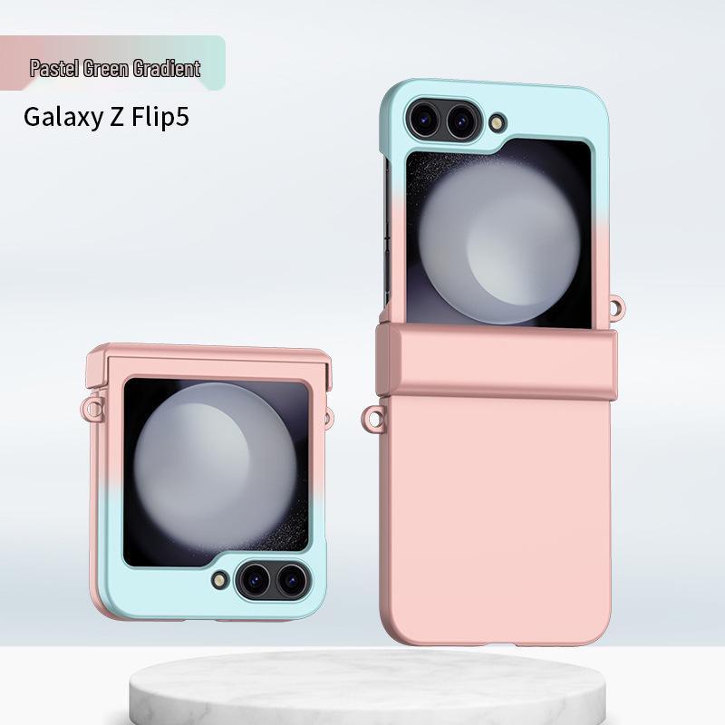 Чехол для Samsung Z Flip7/6/5: Цветной блок, Ощущение кожи, Защита шарнира с двойной пряжкой