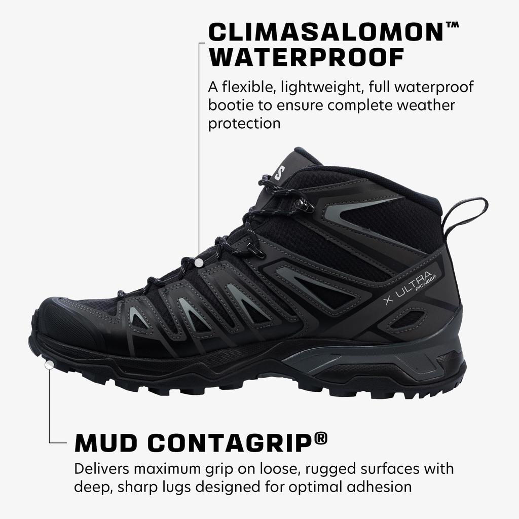 Кроссовки для походов X Ultra Pioneer MID CSWP L41671100 см [Salomon] Черный/Магнит/Monument 26.0