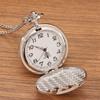 Retro Fashion Men's Silvery Pocket Watches Classics Men Necklace Pendant Quartz Pocket Watch Men Gifts
