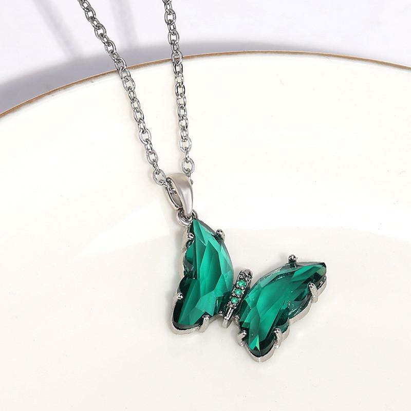 Красивое колье-чокер из титановой стали с кристаллами в виде бабочки для женщин, шикарный и модный дизайн