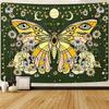 Moon Phase Tapestry Wall Hanging Butterfly Flower Boho Floral Plant Botanical Tapestries Window Vintage Carpets For Living Room